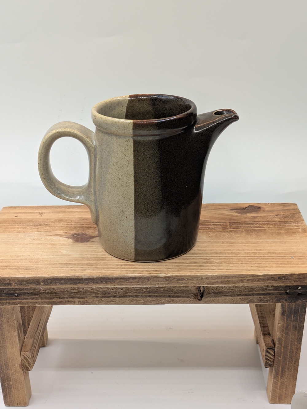 Two-Tone Ceramic Creamer - Brown and Cream